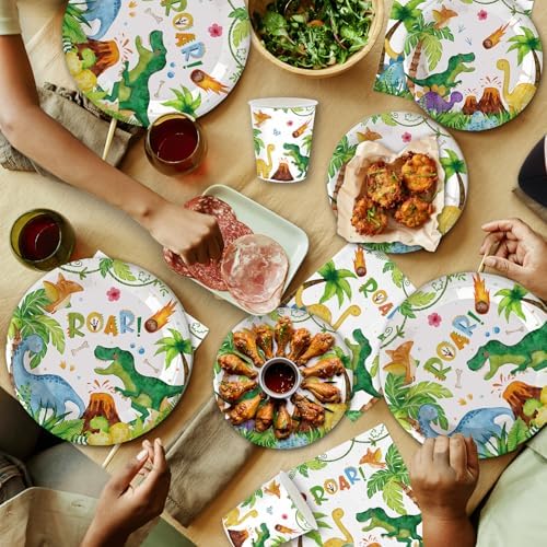 140Pcs Dinosaur Party Tableware Set for 20 Kids