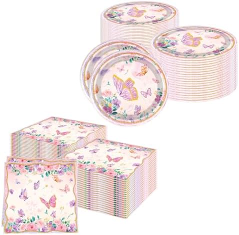 OULUN Butterfly Party Plates Set for 20