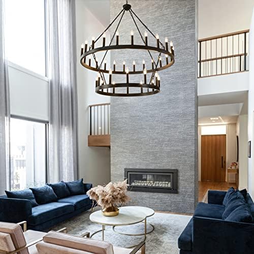 HHR 36 Light 48 Inch Farmhouse Wagon Wheel Chandelier