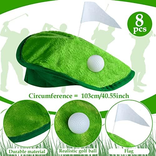 Funny Novelty Golfer Beret Hat with Golf Ball Flag