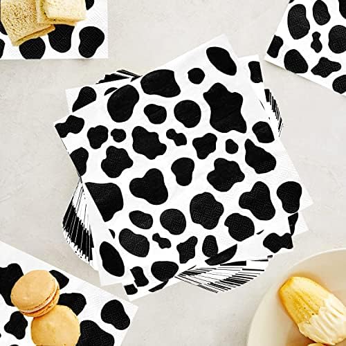 60pcs Cow Print Party Tableware Set for Kids Birthday