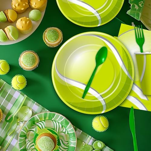 Tennis Birthday Plates Napkins Set for 24 Guests