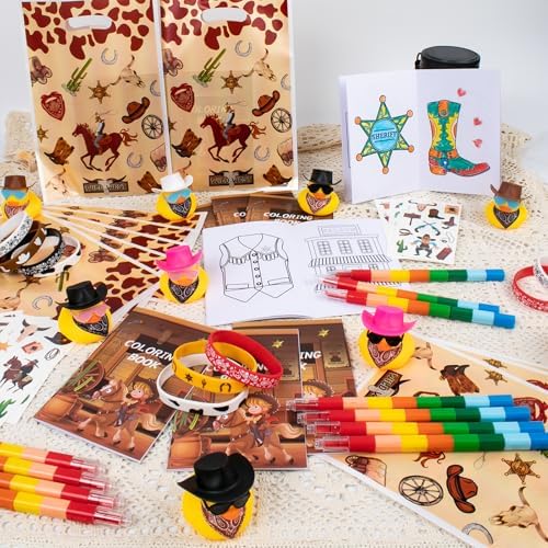 72 Pcs Western Cowboy Party Favor Set