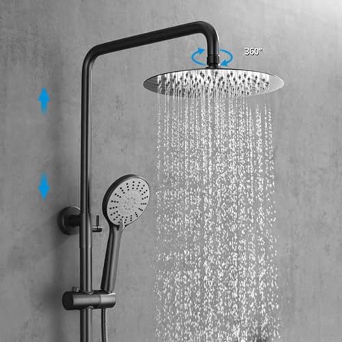 Brass Adjustable Height Wall Light with Hand Shower and Hose Kit