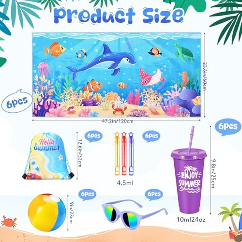 Honeydak 6 Piece Pool Party Favors Set