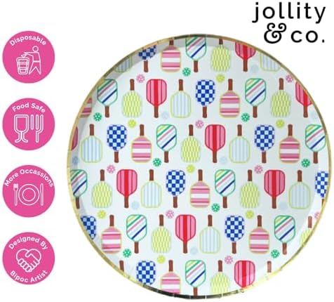 Jollity Co Pickleball Social Plates Pack of 8