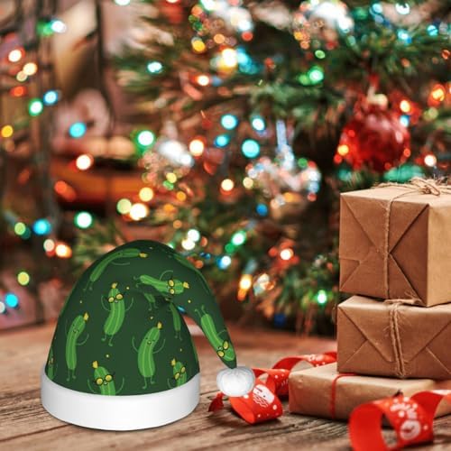 Cute Cucumber Santa Hat for Kids Christmas Party