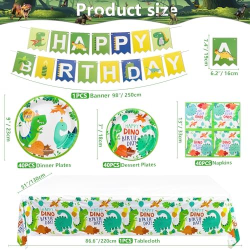 Dinosaur Birthday Party Supplies Set for 40 Guests