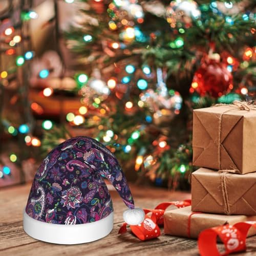 Salelf Traditional Paisley Santa Hat for Kids
