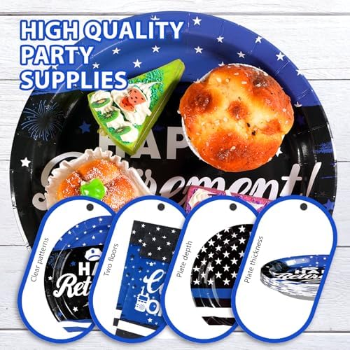 Grencian 96Pcs Police Retirement Party Plates and Napkins Set