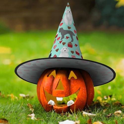 Jbyjbx Poodles Dogs Halloween Witch Hat Party Costume Decor