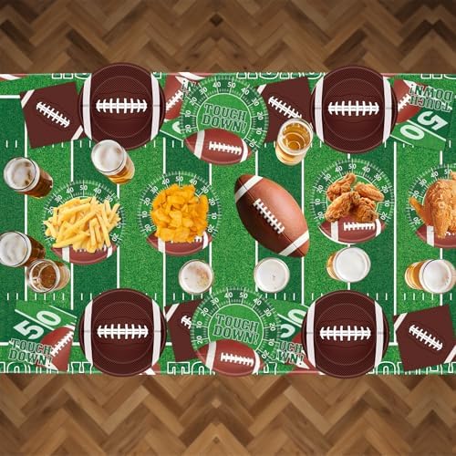96 Pcs Football Party Plates Napkins Set