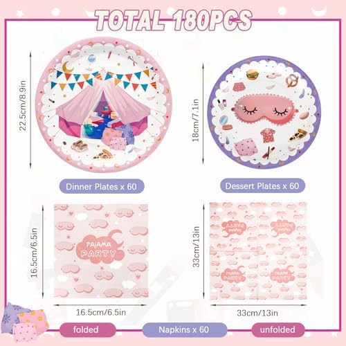 180PCS Pajama Party Decorations Set