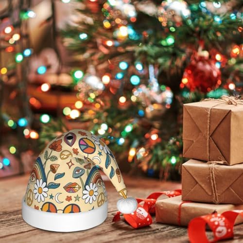 70s Hippie Santa Hat for Kids Baby Christmas Headwear