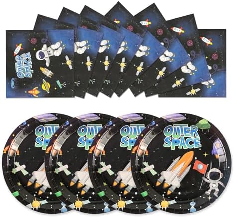 40PCS Outer Space Party Plates and Napkins Set