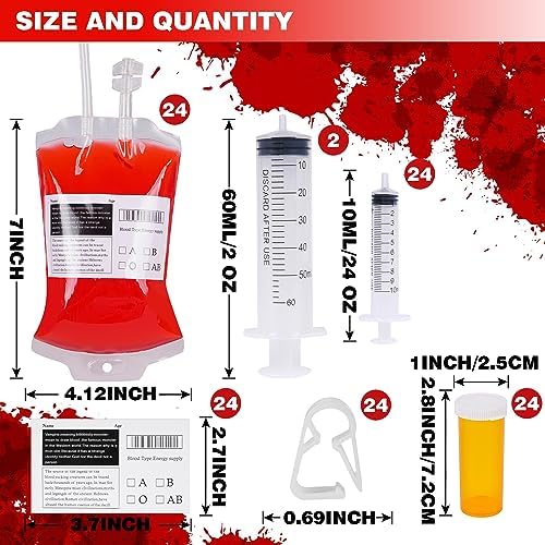 74Pcs Halloween Blood Bags Reusable Drink Pouches