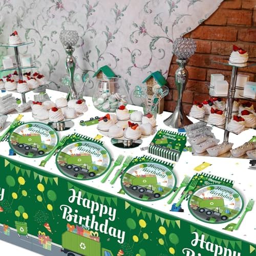 Garbage Truck Birthday Party Tableware Set for 20 Guests