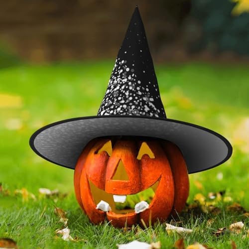 Foldable Black White Glitter Witch Party Hat