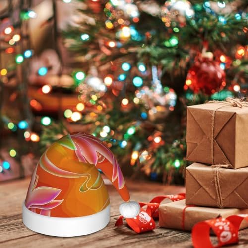 Orange Flower Psychedelic Santa Hat for Kids