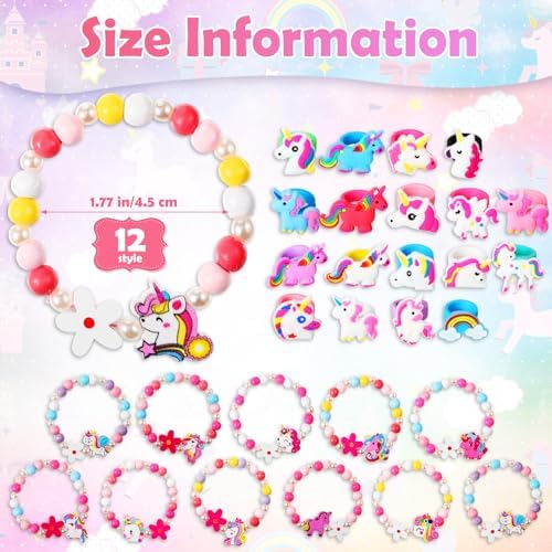 Tondiamo Unicorn Ring Bracelet Set 48 Pcs