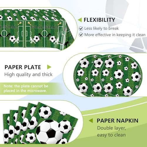Soccer Party Tableware Set - Serves 20