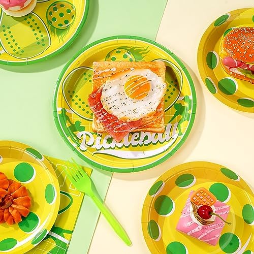Grencian 96Pcs Pickle Ball Party Tableware Set
