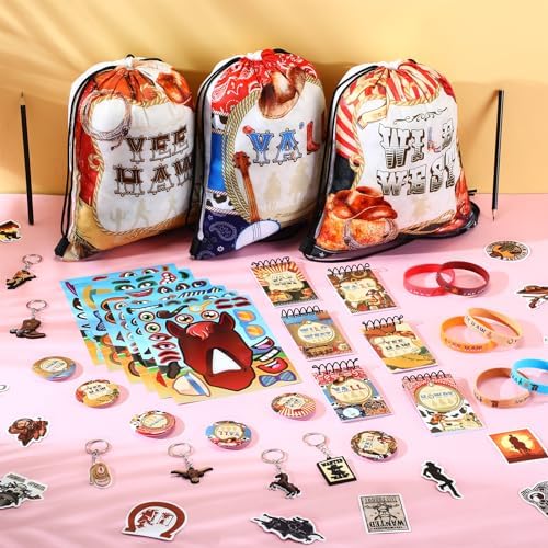 140 Pcs Western Cowboy Party Favor Pack