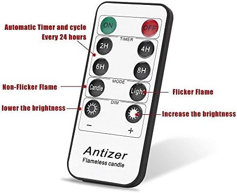 Antizer Flameless Candles Led Pack of 9 Ivory Real Wax
