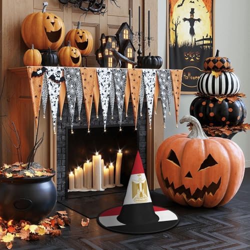Egyptian Flag Print Witch Hat for Halloween and Parties