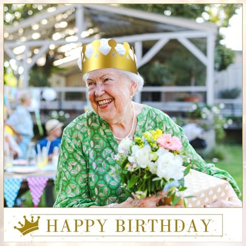 Crtiin 100 Pcs Gold Paper Crowns for Birthday Parties