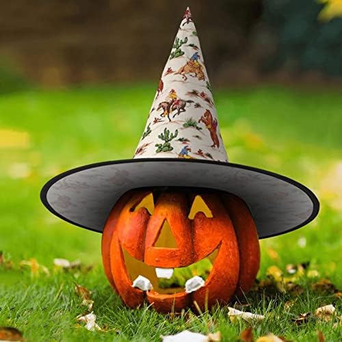 Cowboy Ride Horse Print Halloween Witch Hat for Parties and Costumes