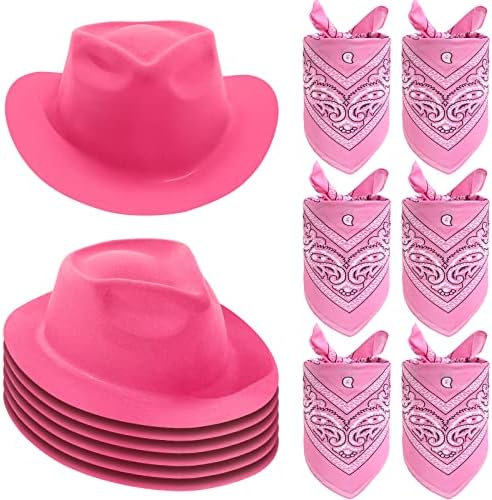 Haysandy 6 Piece Cowgirl Hat and Bandana Set