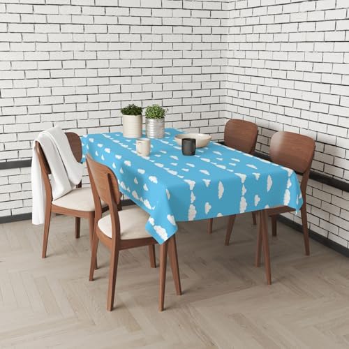 Blue Sky White Clouds Party Tablecloth Set