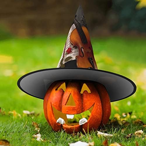 Adjustable Foldable Violin Sheet Music Witch Hat For Halloween Carnival Parties