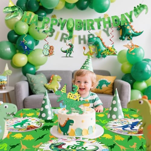 154ps 3rd Birthday Dino Party Tableware Set