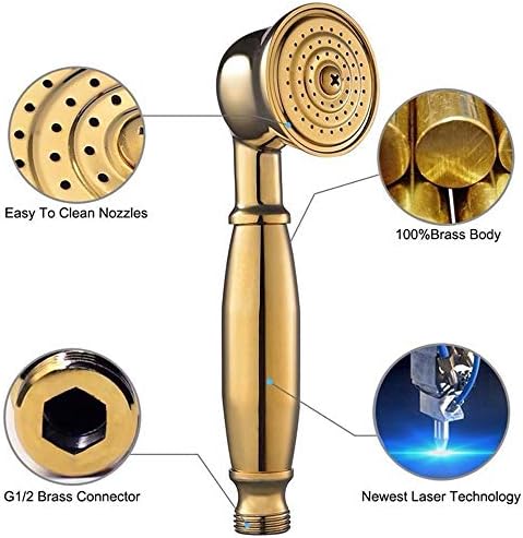 Copper Antique Handheld Shower Head with Ceramic Valve