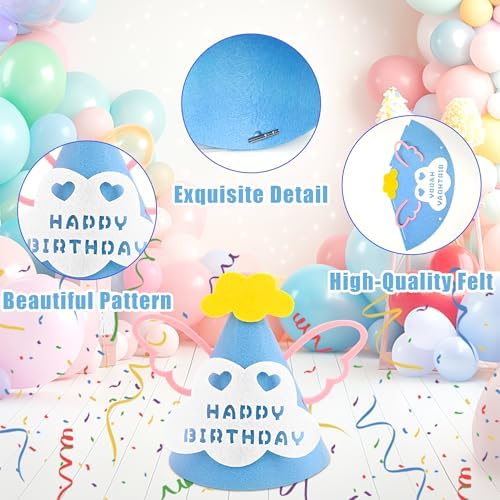 CANREVEL 12 pcs Birthday Party Hats for Kids and Adults