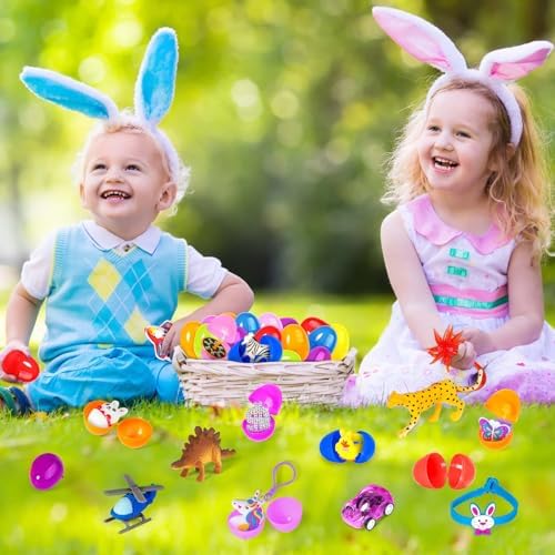 200PCS Easter Eggs with Toys - Unisex Kids Party Favor Pack
