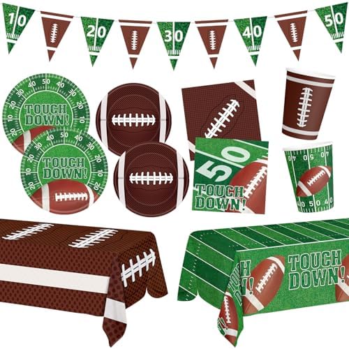 99 Pcs Football Party Supplies Set for 24 Guests
