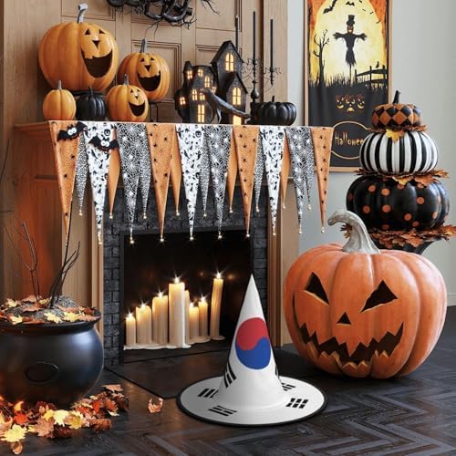 Republic Of Korea Flag Print Witch Hat For Halloween