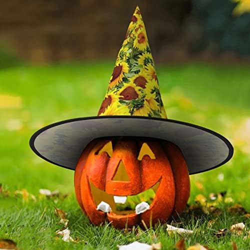 Sunflowers Print Witch Hat for Halloween Parties