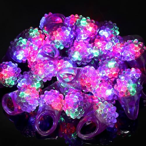 Sosation 100 Pcs Halloween LED Flashing Ring Party Favors