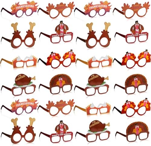 JOYIN Thanksgiving Turkey Eyeglasses 24 Pcs Set