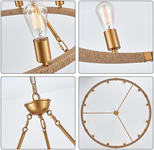 12 Lights Wagon Wheel Chandelier with Brass Finish