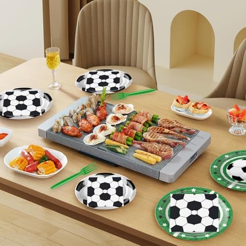 96Pcs Soccer Plates Napkins Forks Birthday Party Supplies