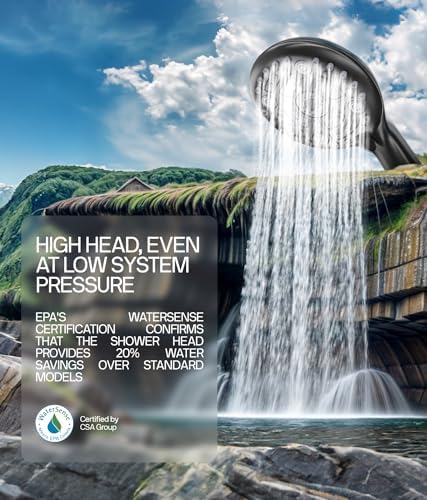LOKBY 6-Setting Handheld Shower Head Set with High Pressure and Detachable Design