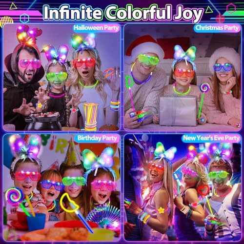 112PCS Glow in the Dark Party Supplies Set