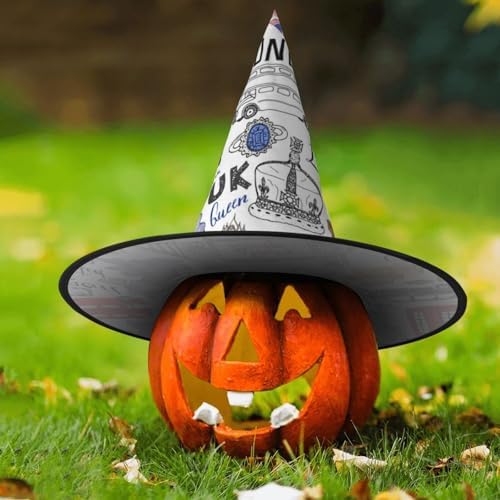 I Love London Print Witch Hat for Halloween Parties