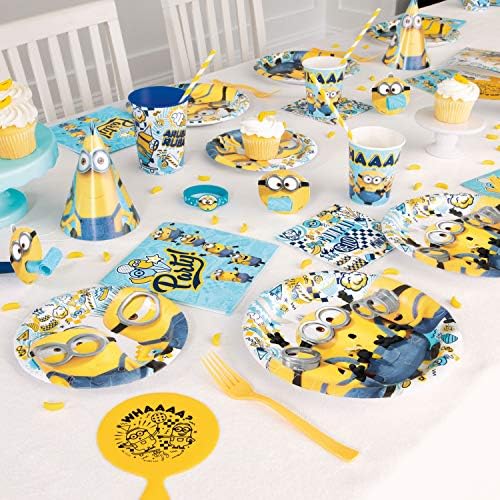 Unique Multicolor Minions Party Hats 8 Count