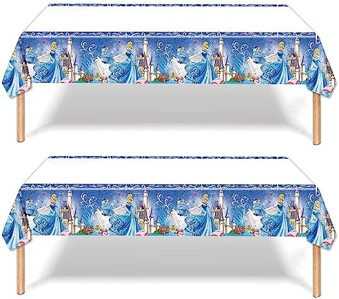 2pcs Cinderella Tablecloth for Birthday Party and Baby Shower